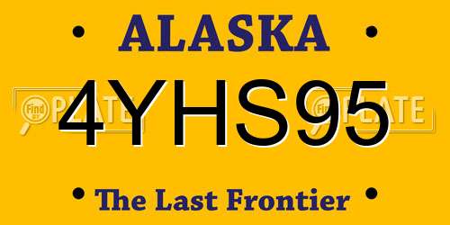 4YHS95 Alaska License Plate