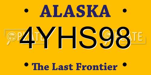 4YHS98 Alaska License Plate