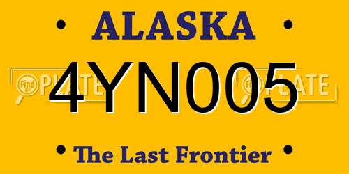 4YN005 Alaska License Plate