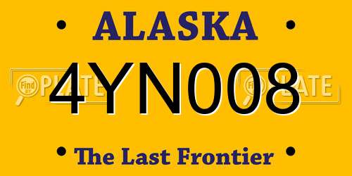 4YN008 Alaska License Plate