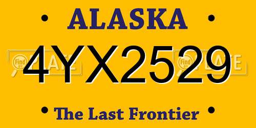 4YX2529 Alaska License Plate