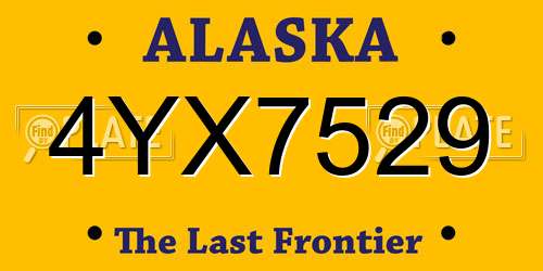 4YX7529 Alaska License Plate