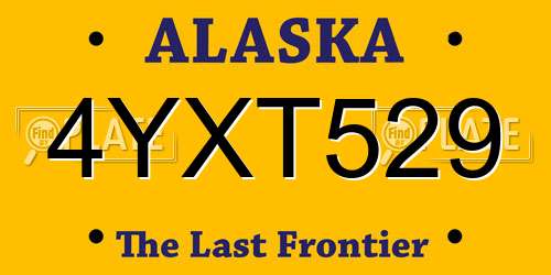 4YXT529 Alaska License Plate