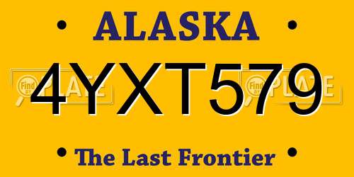 4YXT579 Alaska License Plate