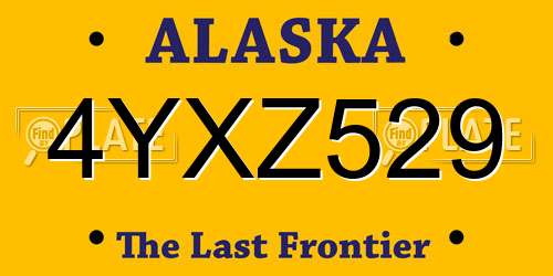 4YXZ529 Alaska License Plate