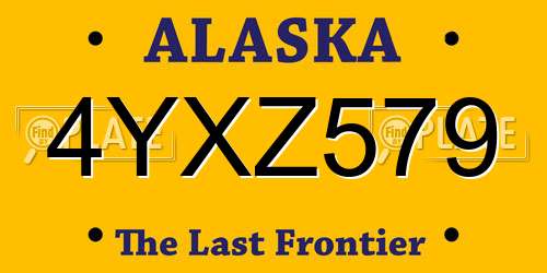4YXZ579 Alaska License Plate