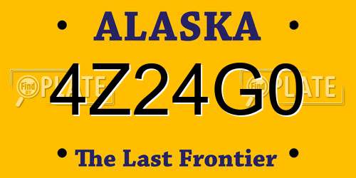 4Z24G0 Alaska License Plate