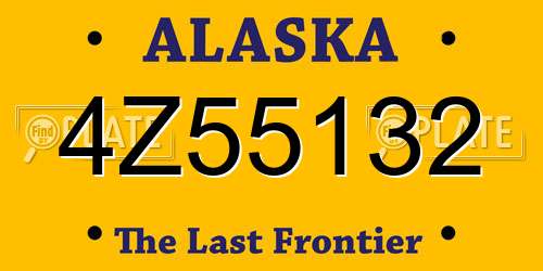 4Z55132 Alaska License Plate