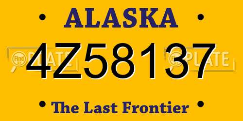 4Z58137 Alaska License Plate