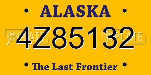 4Z85132 Alaska License Plate