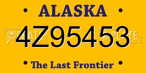 4Z95453 Alaska License Plate