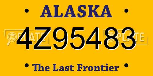 4Z95483 Alaska License Plate