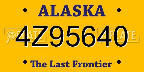 4Z95640 Alaska License Plate