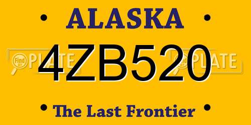 4ZB520 Alaska License Plate