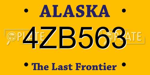 4ZB563 Alaska License Plate