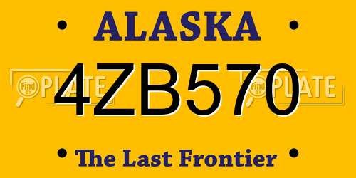 4ZB570 Alaska License Plate