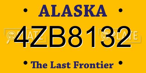 4ZB8132 Alaska License Plate