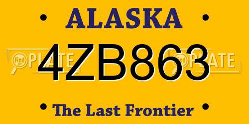 4ZB863 Alaska License Plate