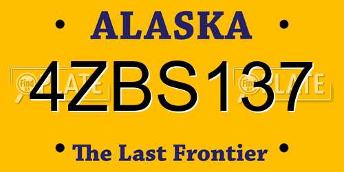 4ZBS137 Alaska License Plate