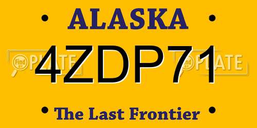 4ZDP71 Alaska License Plate