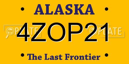 4ZOP21 Alaska License Plate