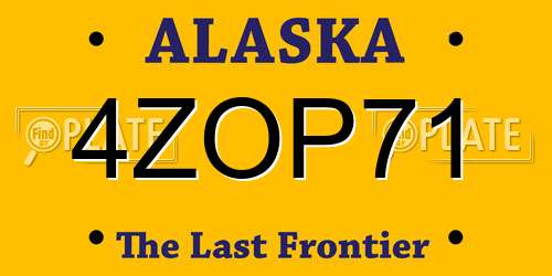 4ZOP71 Alaska License Plate