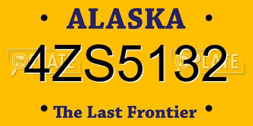4ZS5132 Alaska License Plate