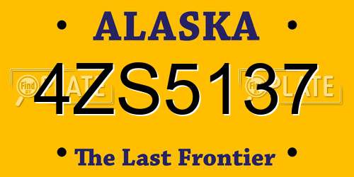 4ZS5137 Alaska License Plate