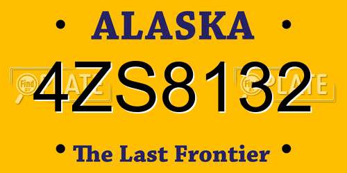 4ZS8132 Alaska License Plate