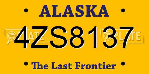 4ZS8137 Alaska License Plate