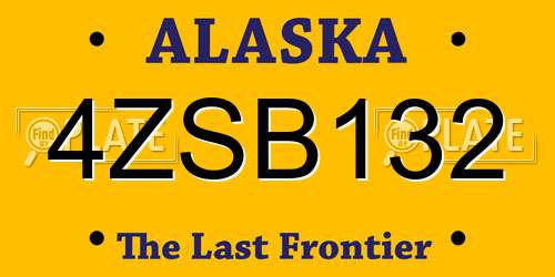 4ZSB132 Alaska License Plate