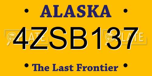 4ZSB137 Alaska License Plate