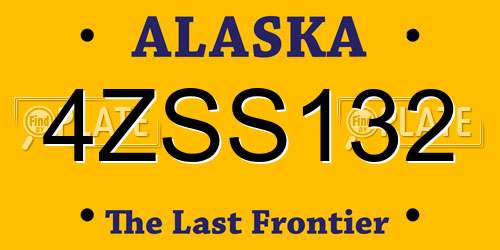4ZSS132 Alaska License Plate