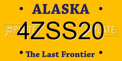 4ZSS20 Alaska License Plate