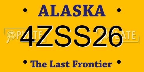 4ZSS26 Alaska License Plate