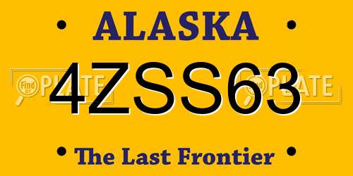 4ZSS63 Alaska License Plate