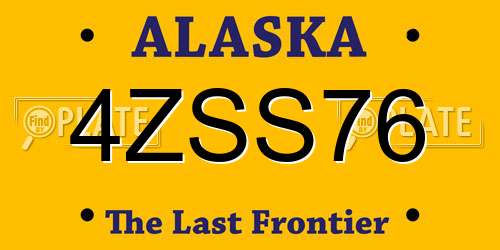 4ZSS76 Alaska License Plate