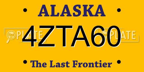 4ZTA60 Alaska License Plate