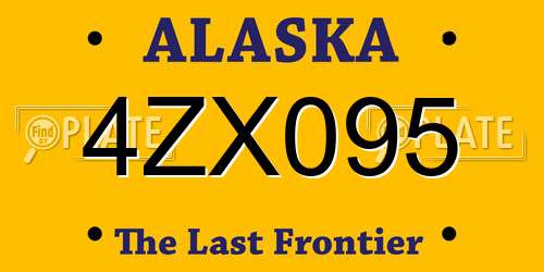 4ZX095 Alaska License Plate