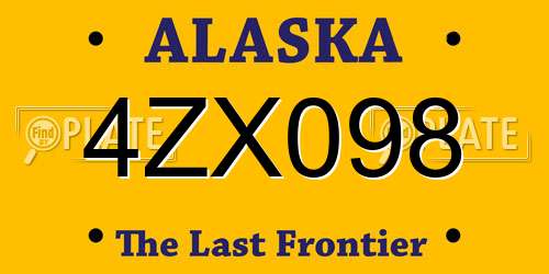 4ZX098 Alaska License Plate