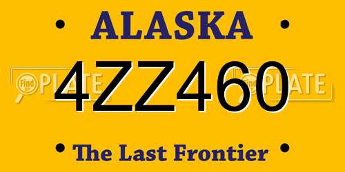 4ZZ460 Alaska License Plate