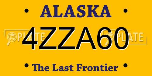 4ZZA60 Alaska License Plate