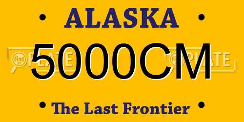 5000CM Alaska License Plate