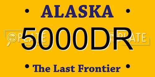 5000DR Alaska License Plate