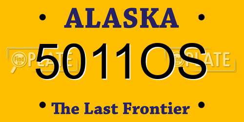 5011OS Alaska License Plate