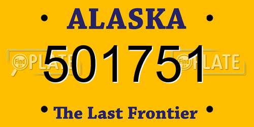 501751 Alaska License Plate