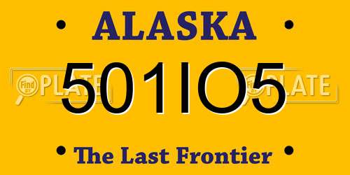 501IO5 Alaska License Plate