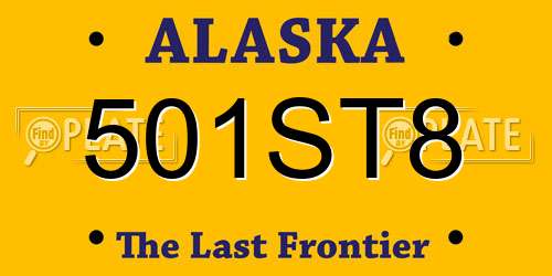 501ST8 Alaska License Plate