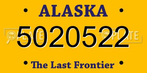 5020522 Alaska License Plate