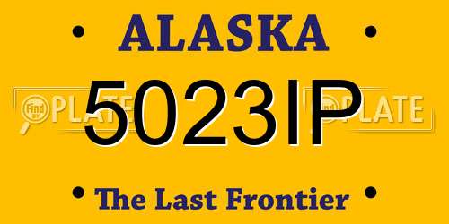 5023IP Alaska License Plate